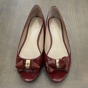 Tory Burch Flats Bow Maroon